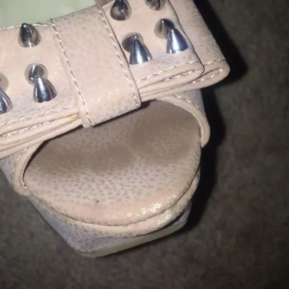 Studded Champagne Pink Heels - Picture 4 of 4